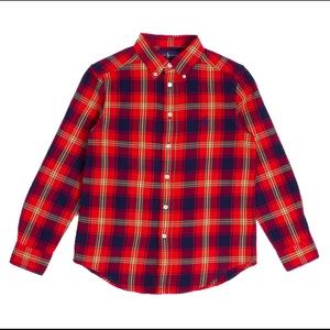 Boy’s Christmas Red Flannel Button Down